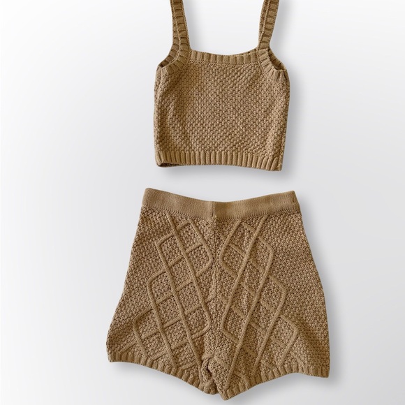 Anthropologie, Current Air, 3 Pc cable kit sweater set , Beige, Lounge Set - Picture 5 of 6